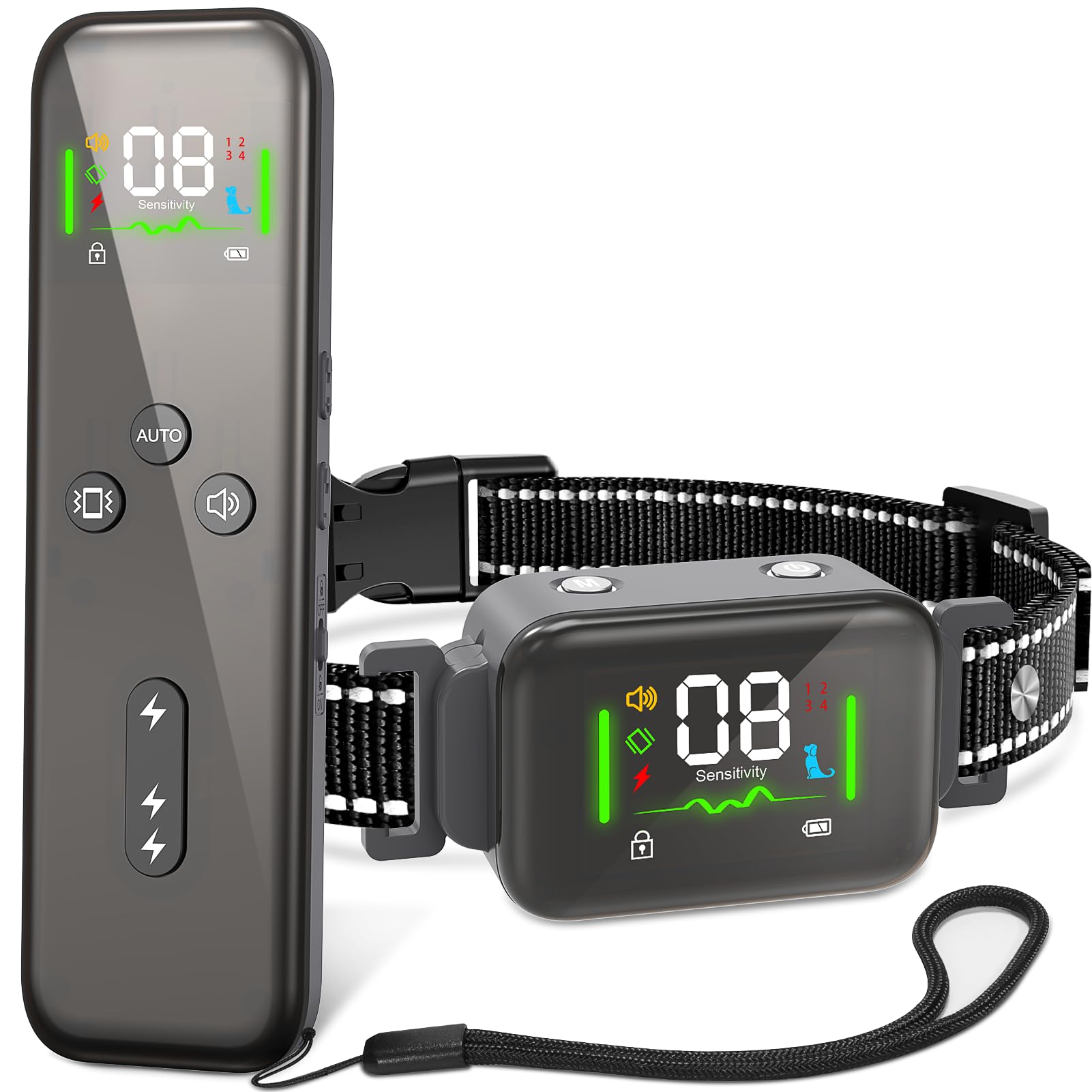Photo 1 of (NON-REFUNDABLE) Dog Training Collar with Remote, Dog Shock Collar with Automatic No Barking Mode and Replacement Strap, Dog Bark Collar Rechargeable IP67 Waterproof E-Collar with Remote 2600FT