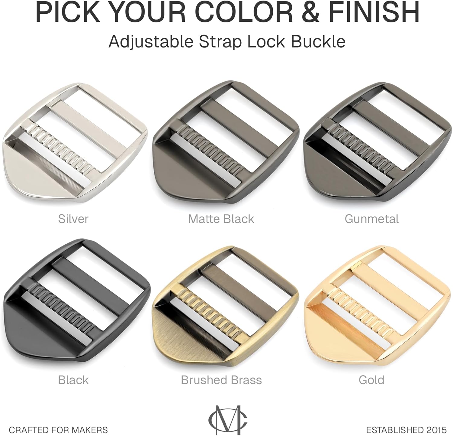 CRAFTMEMORE 1 Inch Metal Ladder Lock Tri-Glide Tension Lock Slide Buckle for Adjustable Backpack Strap 4pcs SC08 - Image 5