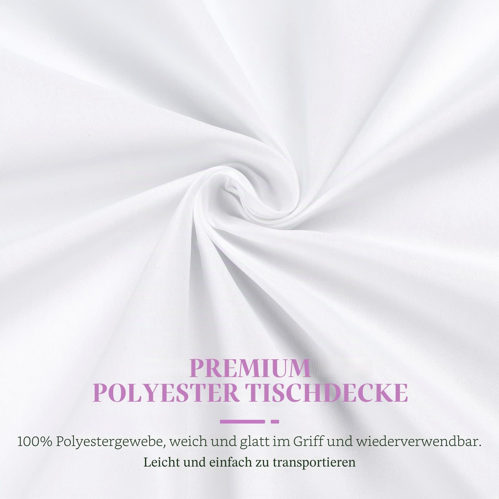 6 Packungen weiße rechteckige Polyester-Tischdecke, 153 x 320 cm, Tischdeckenbezug aus Polyesterstoff, für rechteckige Tische im Innen- und Außenbereich, Hochzeit, Geburtstag, Party, Tischdekoration