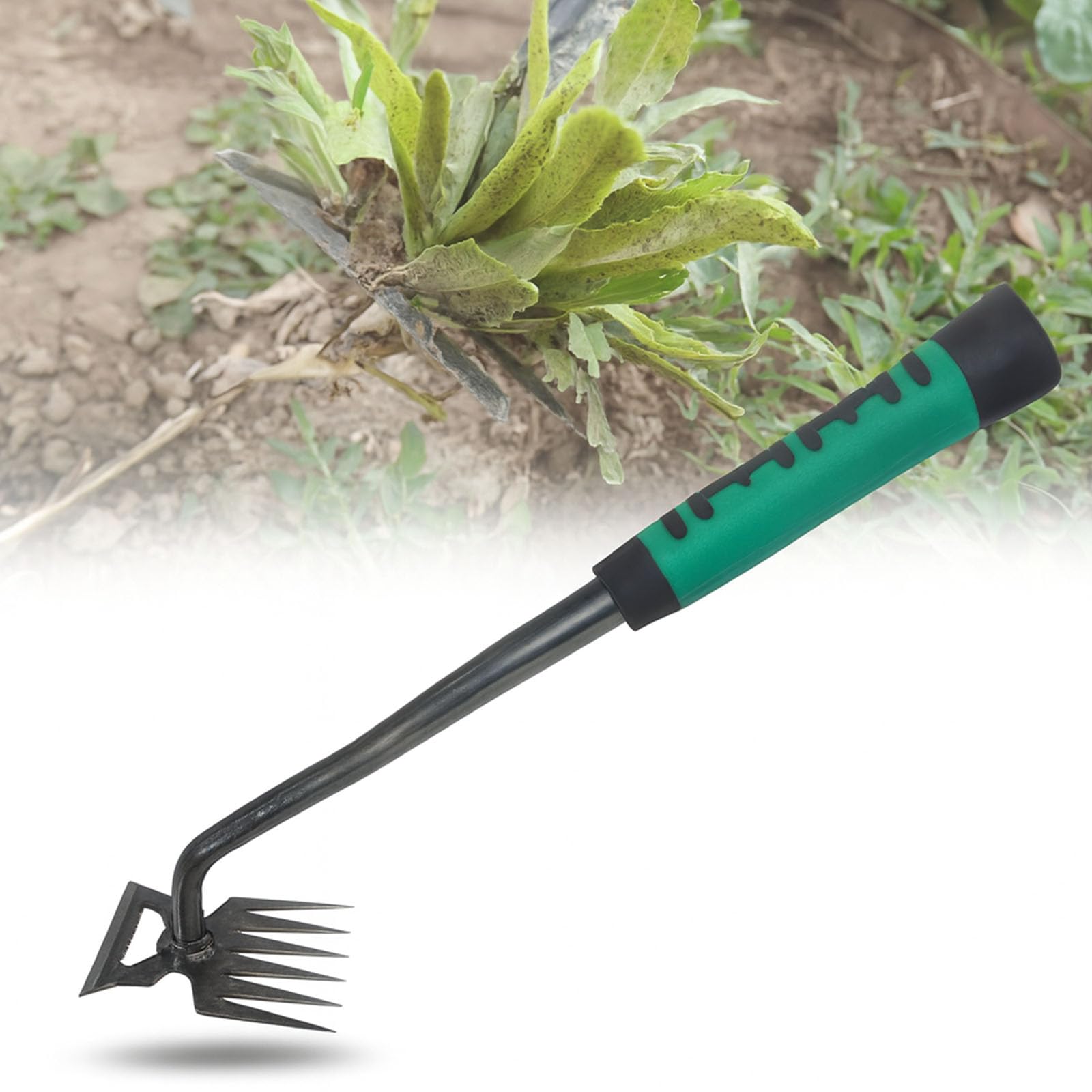 PANCA 6-Claw Weeder Hand Tool for Gardening | 40cm Heavy-Duty Steel Weed Puller with Rubber Grip Handle | Manual Lawn Weeding Tool for Garden, Farm & Plant Pots | Soil Digger & Grass Remover