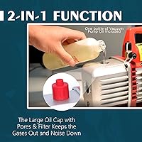 Vista 7 de bomba de vacío HVAC de una sola etapa, 3.5CFM - Ideal para herramientas de reparación de aire acondicionado, bomba de vacío de aire acondicionado