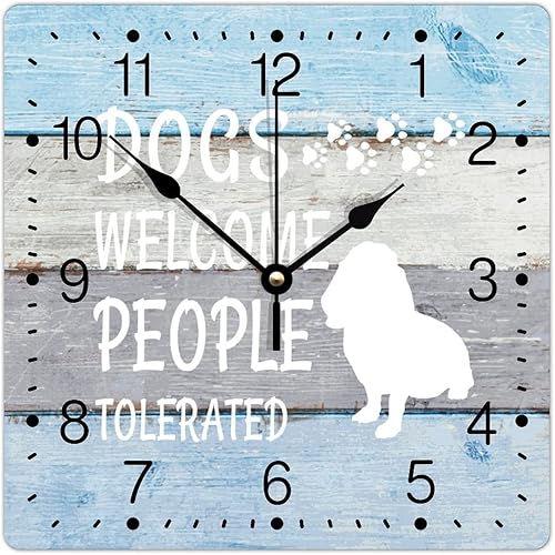 Miniatura 8 de Reloj de PVC tolerado para perros, perro de pastor alemán, cuadrado, reloj colgante para perros, cachorros, 12 pulgadas, silencioso, sin tictac,