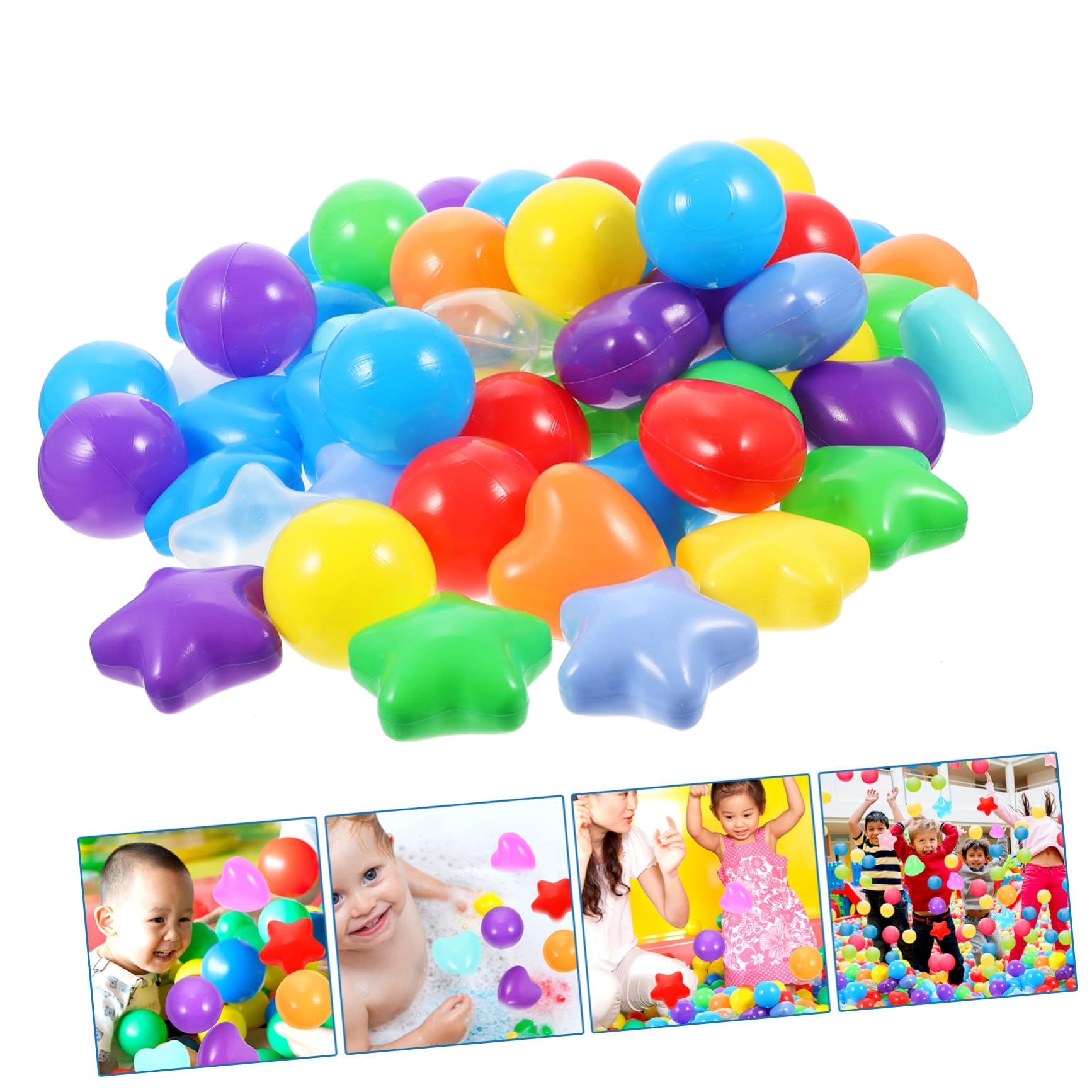 Gatuida Bolas de Plástico Forma de Estrella de 150 Piezas para Niños