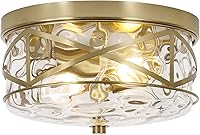 Vista 15 de LamQee lámpara de techo de montaje empotrado de 2 luces con vidrio de burbuja para cocina de granja, isla de cocina, luz de techo cerca del techo