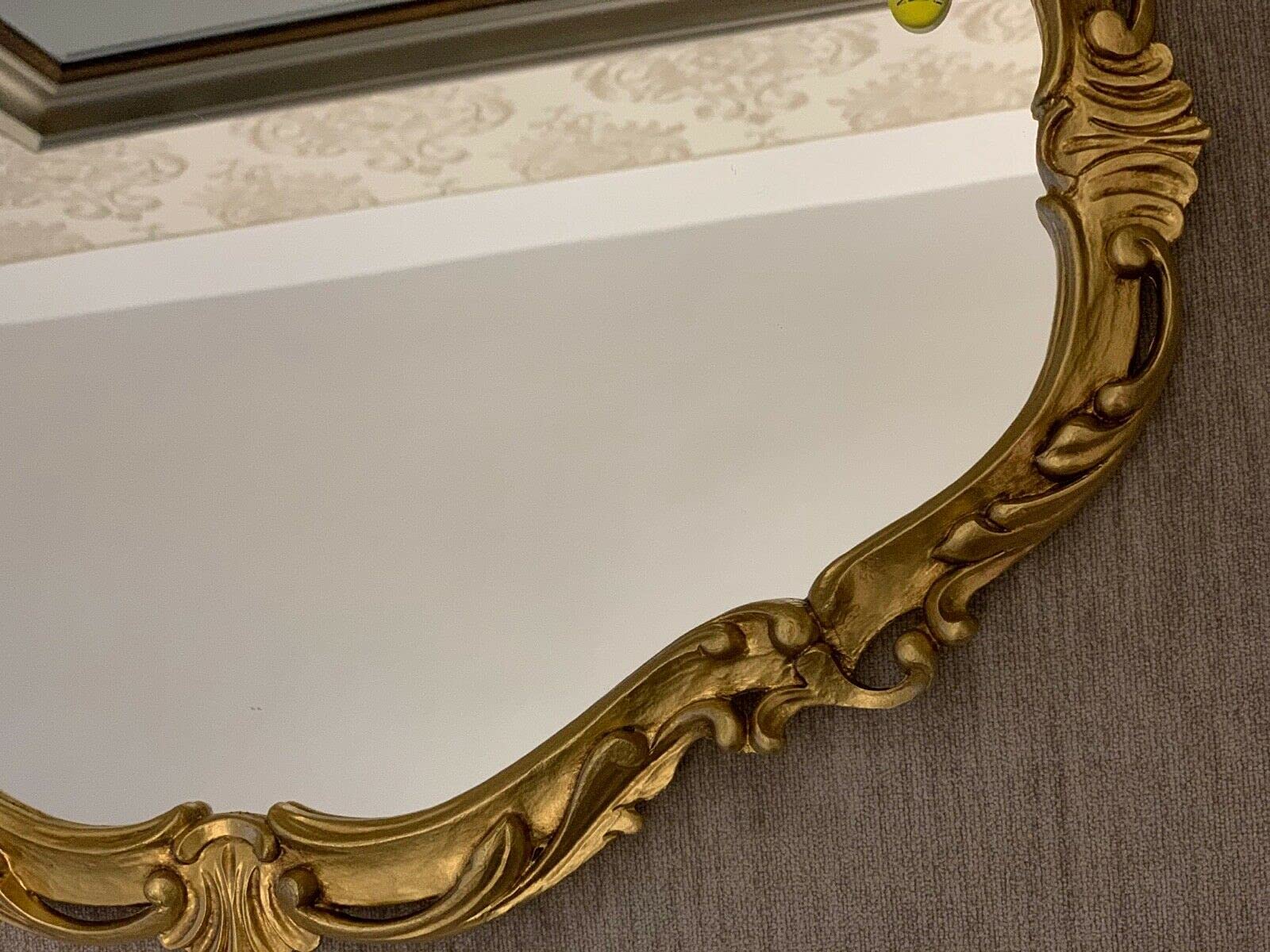 Generisch Specchio Decorativo da Parete Oro Ovale Antico Classico da Bagno 50x39 con Sbalzo C26