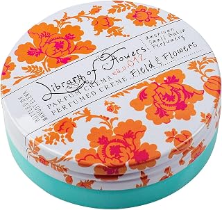 Library of Flowers Field & Flowers Parfum Crema, 2.5 oz. - Apricot, Honeyed Blossom & Wildflowers - Women's Fragrance, Perfume for Women, Perfumed Body Lotion