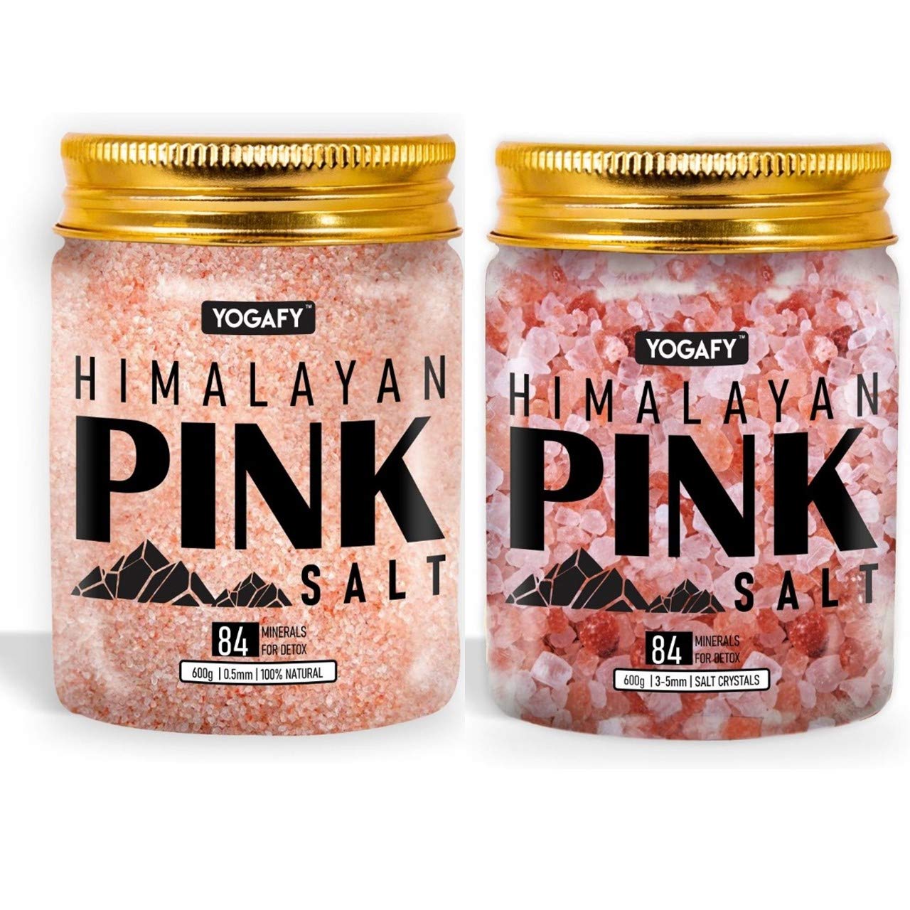 YOGAFY- Himalayan Pink Salt - 600g & Himalayan Pink Crystal Salt - 600g | 1200g (B08GCT5K24) Amazon Price History, Amazon Price Tracker