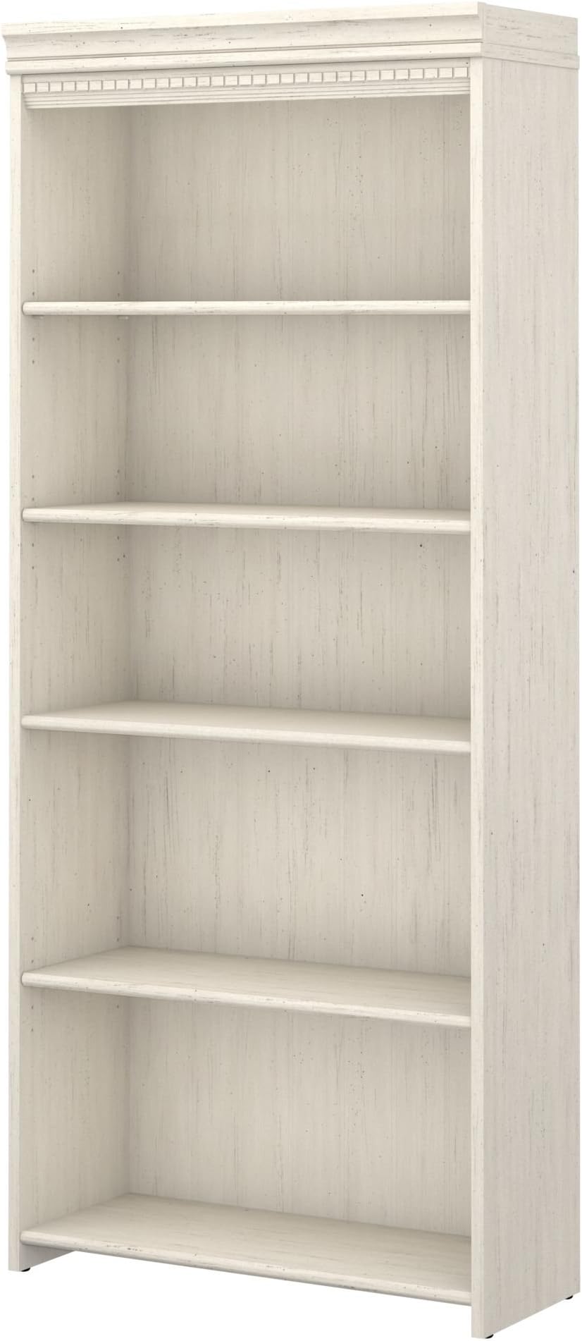 Bush Furniture Fairview 5 Shelf Bookcase, Antique White