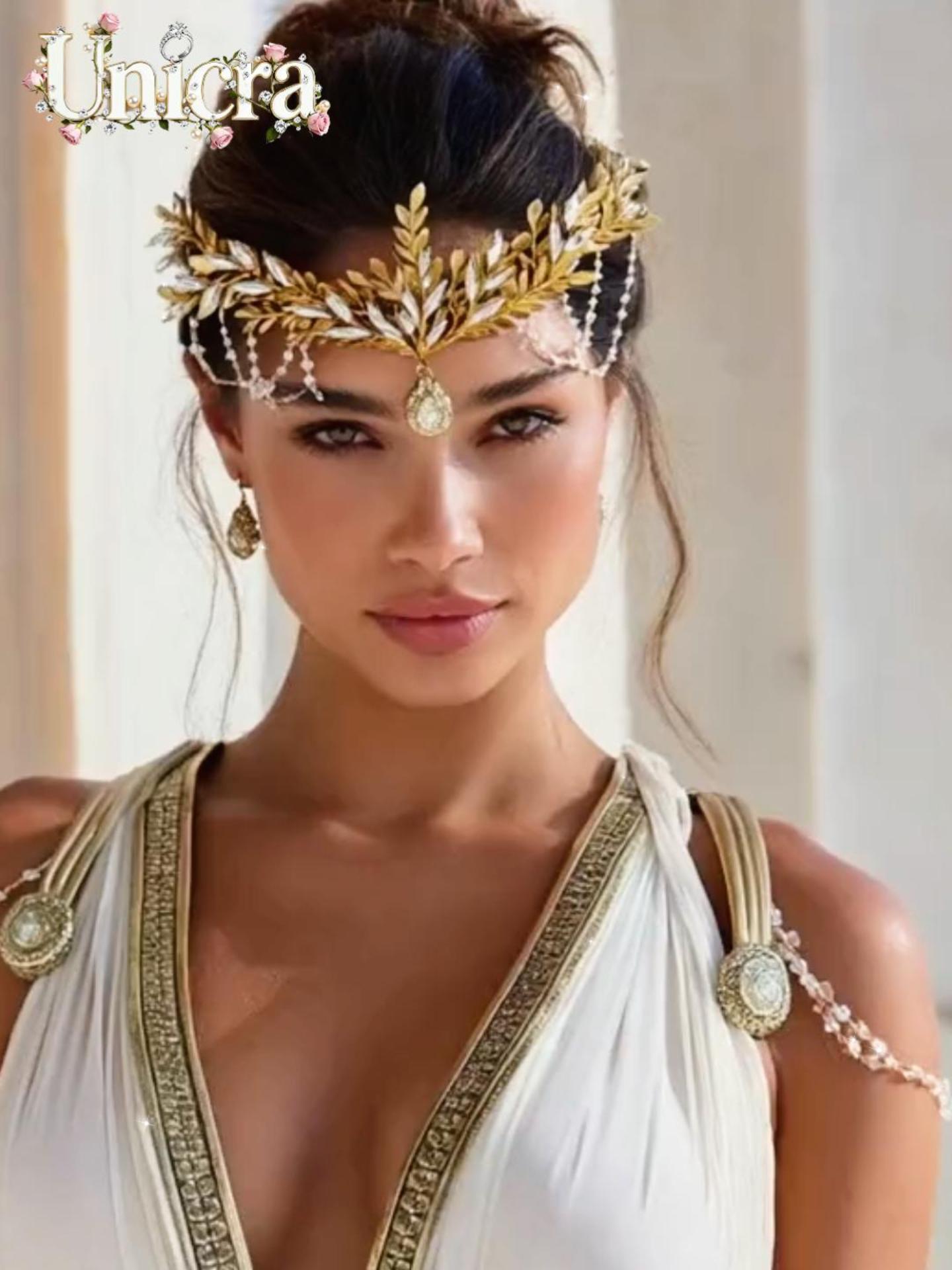 Amazon.com : Unicra Gold Leaf Crown Leaves Tiara Bridal 