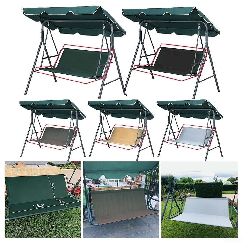 Coprisedile per dondolo da giardino, tessuto Oxford 600D, coprisedia per tutte le altalene da giardino, per sedie a 2 posti, 115 x 48 x 48 cm (verde scuro)