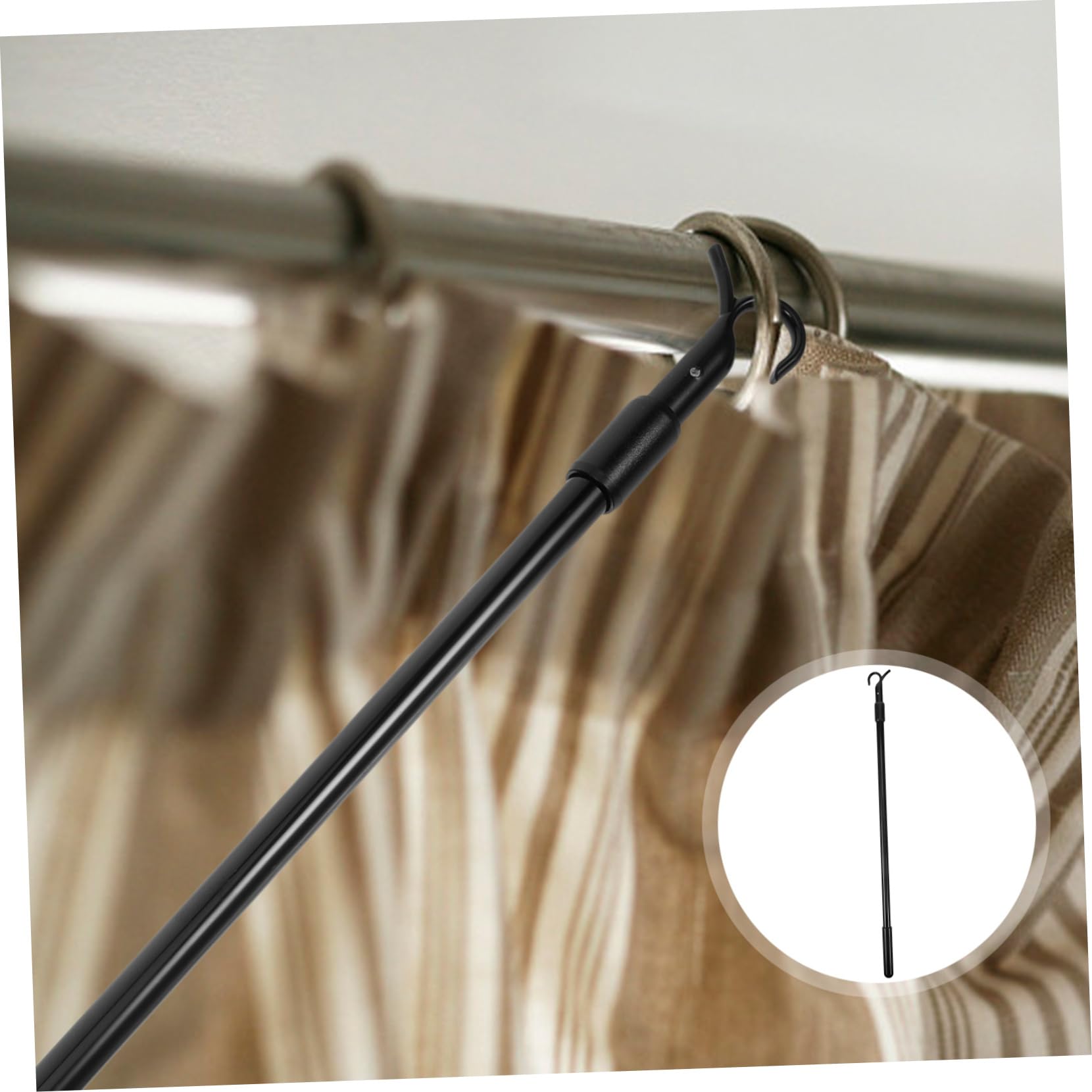 NUOBESTY Lot De 4 Tringles À Rideaux Rétractables Et Rotatives Télescopiques Et Inclinables Extensibles en Alliage D'Aluminium Noires