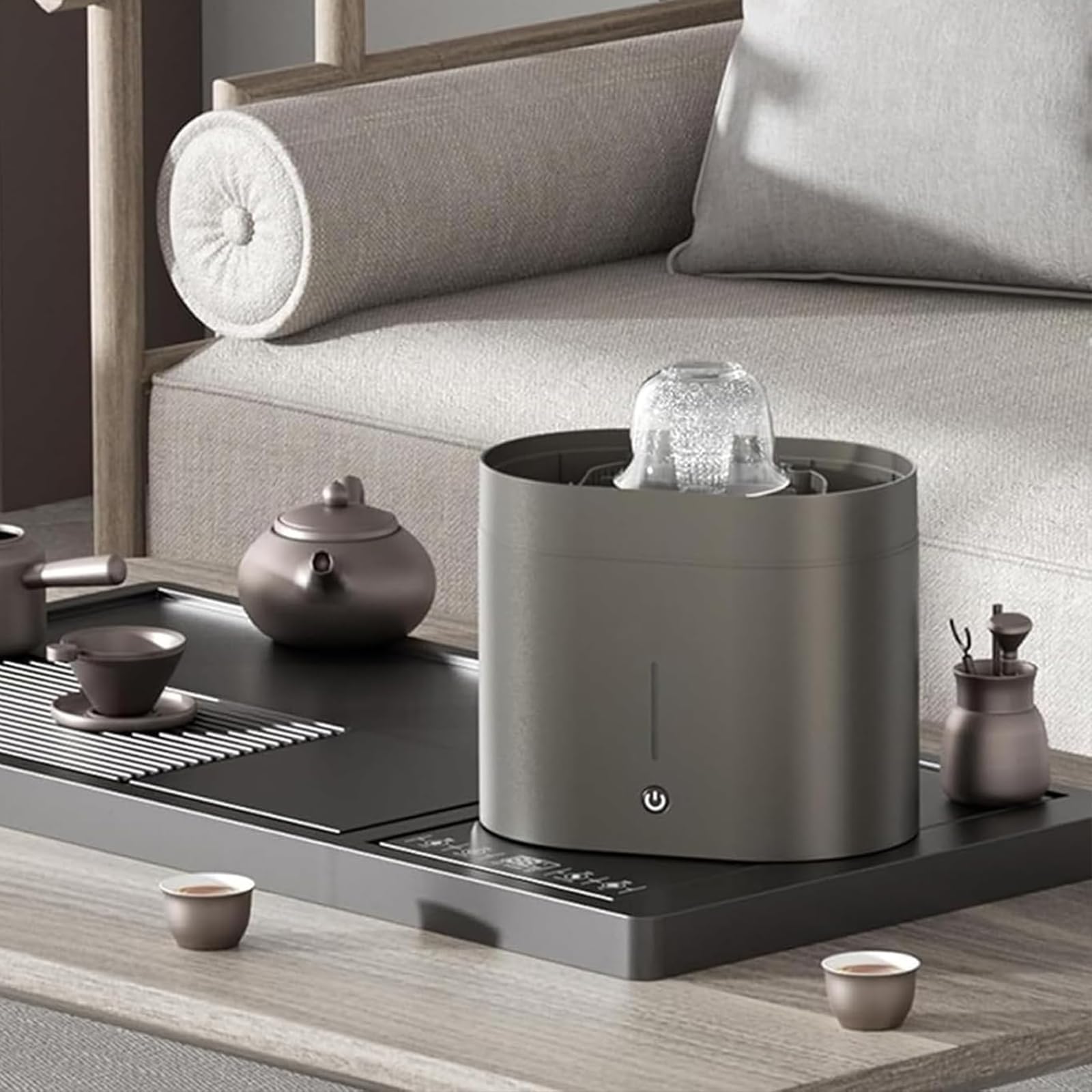 Lavadora automática de tazas, enjuague eléctrico de vidrio con fuente de alta presión, lavadora de tazas de té de un solo toque para tazas y tazas de café, se adapta a 3-10 cm de diámetro