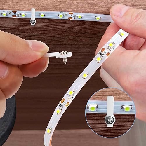 Miniatura 3 de Conectores de tira de luz LED RGB de 4 pines de 0.394 in, 100 piezas de terminales adaptador sin soldadura y sin huecos, incluye clips de tornillo,