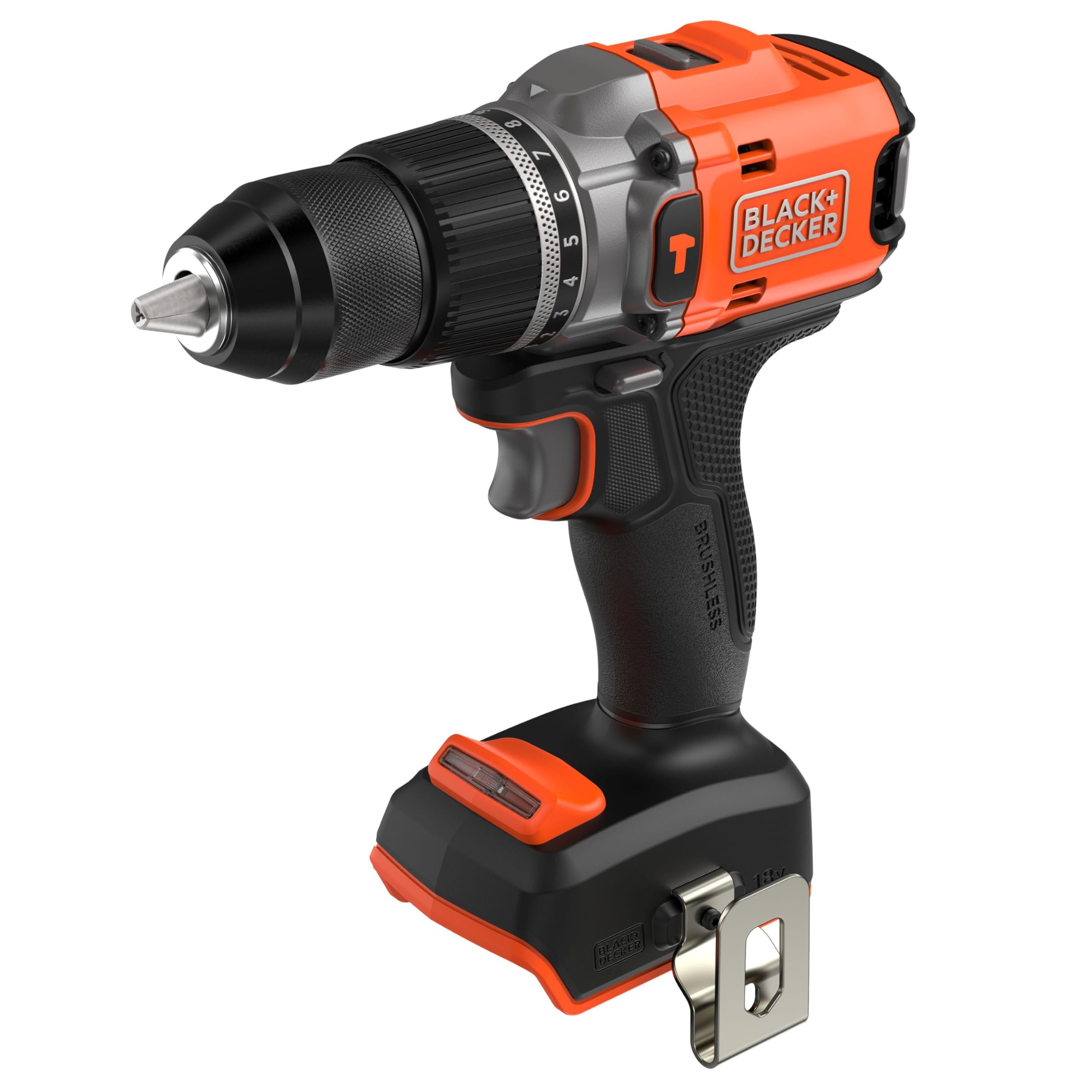 BLACK+DECKER 18V POWERCONNECT Trapano a Percussione a Batteria, Motore Senza Spazzole, Coppia 50 Nm, Mandrino Senza Chiave da 13 mm - Unità Senza Accessori, BLD683XN-XJ