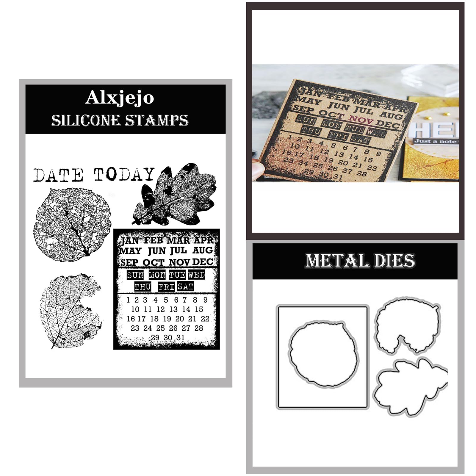 Alxjejo Cutting Dies and Stamps Set 2024-2025-2026,Stamps and die for Card Making for DIY Birthdays, Thanksgiving Day, Valentine's Day, Scrapbooking, Art Craft, Festivals Greeting Card Album