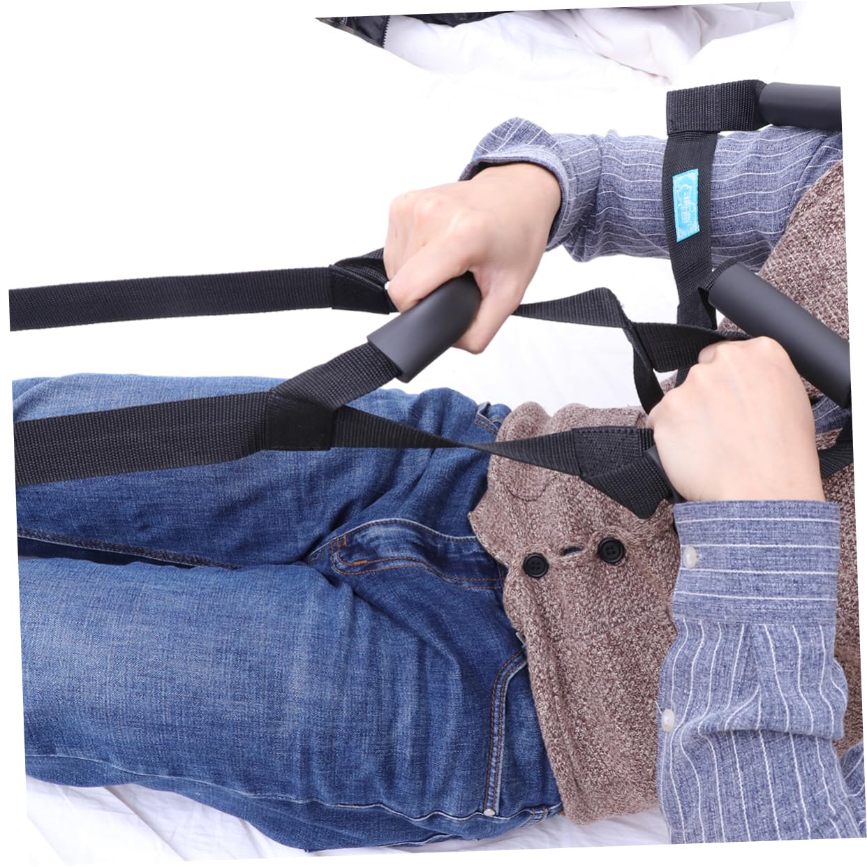 COLLBATH Sit up Assist Device Face Steamer Bed Rails for Elderly Adults Nasal Gel Sink Sponge Holder Bed Ladder Bed Pull up Strap Supplies Bed Support Rope Ladder Black