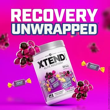 Xtend Original BCAA Powder, 7g BCAAs and 2.5g L-Glutamine for Muscle Recovery Hydration and Lean Muscle, Sugar Free Intra and Post Workout Drink with Electrolytes, Grape Jolly Rancher, 30 Servings
