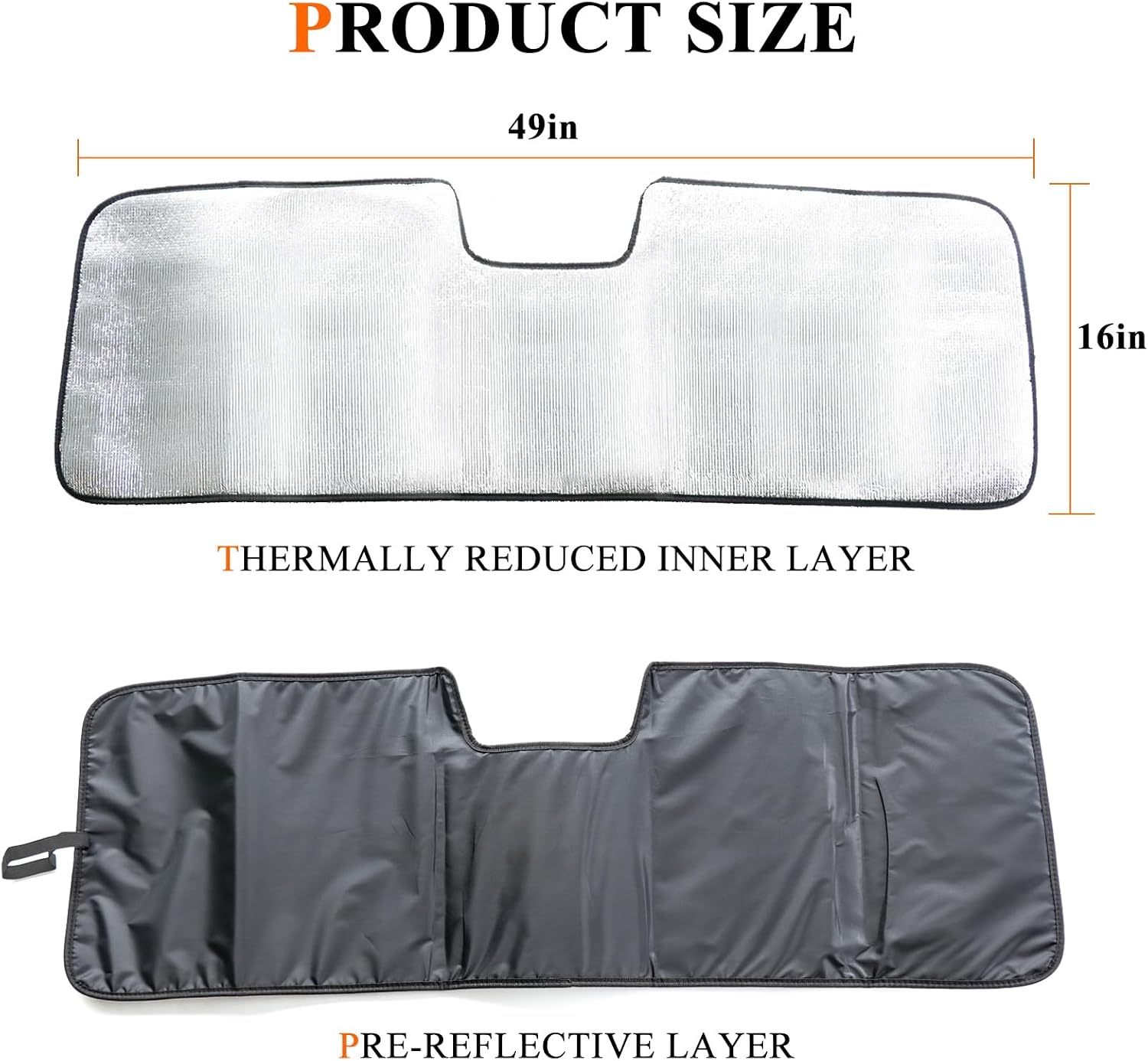 Windshield Sun Shade for Jeep Wrangler JL 2/4 Door, Front Window Sun Sunshade Windshield for 2024 2025 Jeep Wrangler 4XE, Front Window Sun Visor Blocks for UV and Heat, Silver, 1pc