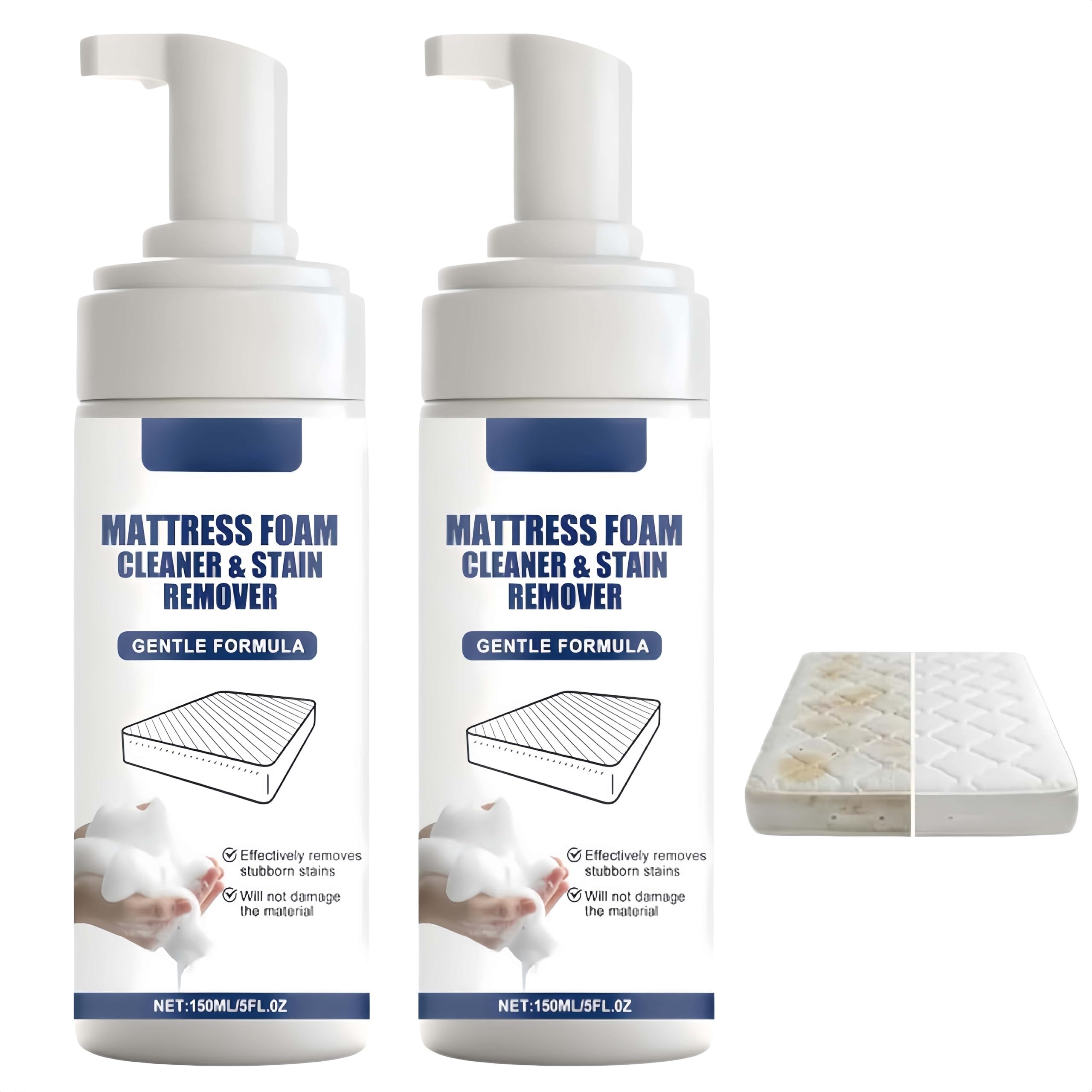 Limpiador y Quitamanchas en Espuma para Colchones; Fórmula Espumosa Multisuperficie: Suave pero Potente; Espuma de Limpieza en Seco para Colchones, Tapicerías y Tejidos; 150 ml / 5 oz (2Piezas)