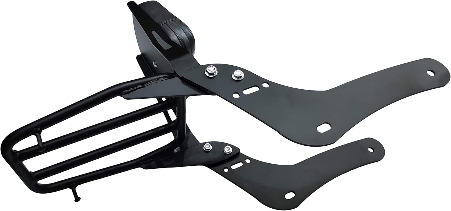 High Quality（Not the cheap-made）Backrest Sissy Bar With Luggage Rack And Comfortable Pad Compatible With Honda Rebel 500 Rebel 300 CMX500 CMX300 2017-2022 (Black)