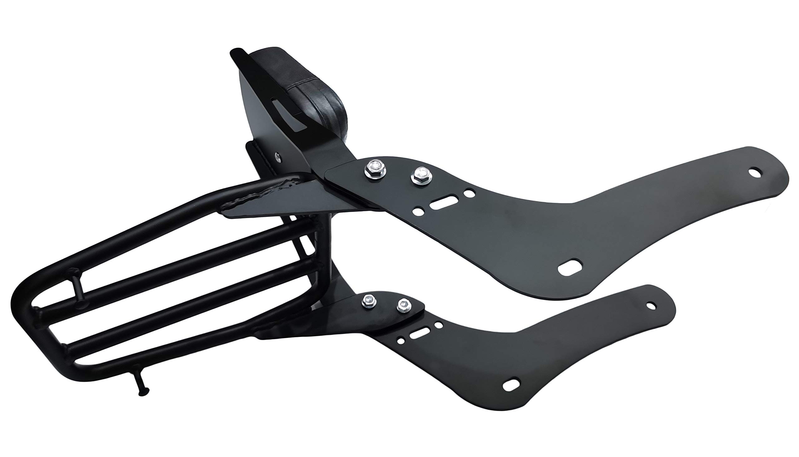 Dossier Sissy Bar avec porte-bagages et coussin confortable pour Honda Rebel 500 Rebel 300 CMX500 CMX300 2017-2020 (Noir)