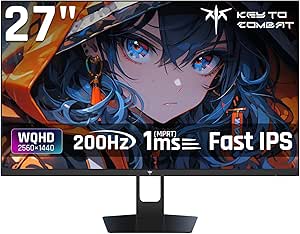 KTC 27インチゲーミングモニター WQHD (2560x1440) Fast IPS