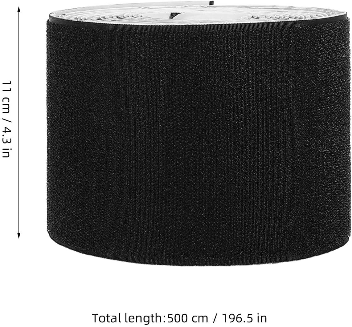 2 Rolls Black Self Adhesive Hook and Loop Tape Strips Anti-Slip