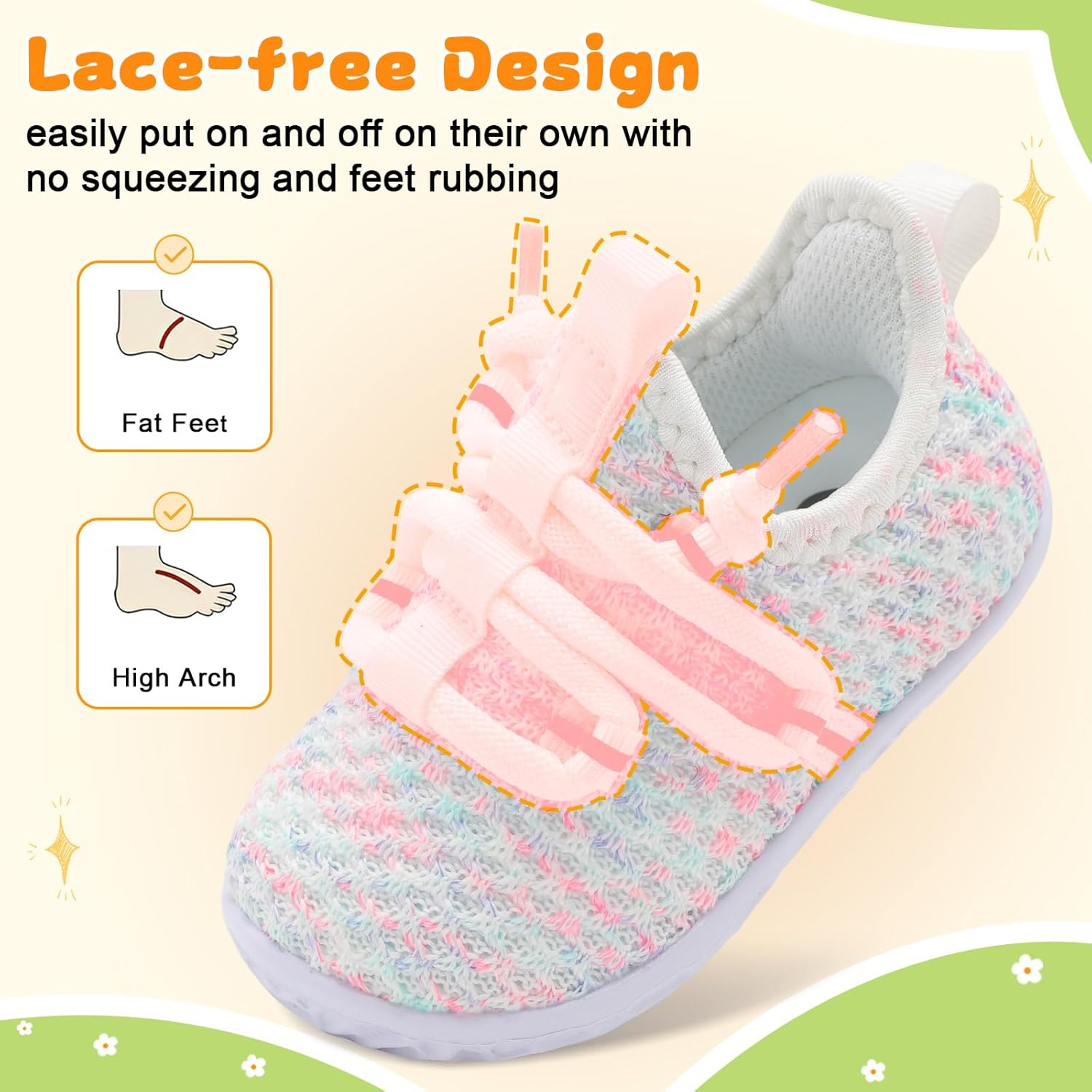 Besroad Baby Boys Girls First Walking Shoes Infant Crib Shoes Breathable Slip On Sneaker Lightweight Barefoot Shoe for Babies - Image 3