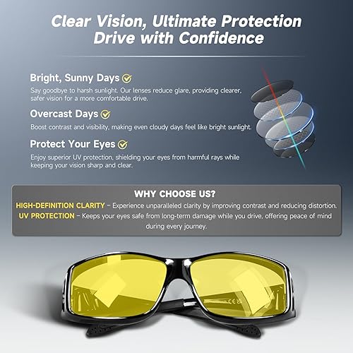 Miniatura 5 de Gafas de sol polarizadas para hombres y mujeres, lentes envolventes para conducir, pescar, protección UV400