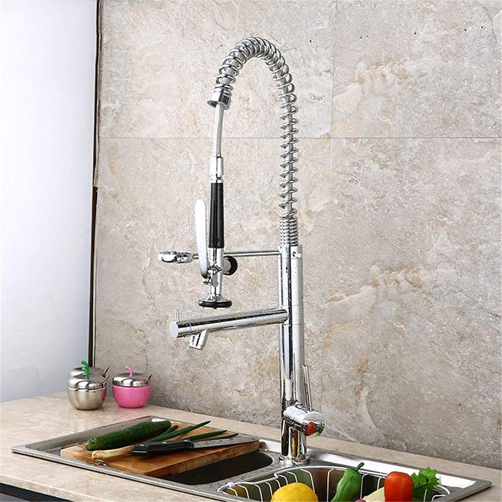 Robinet de cuisine en acier inoxydable chromé et cuivre durable