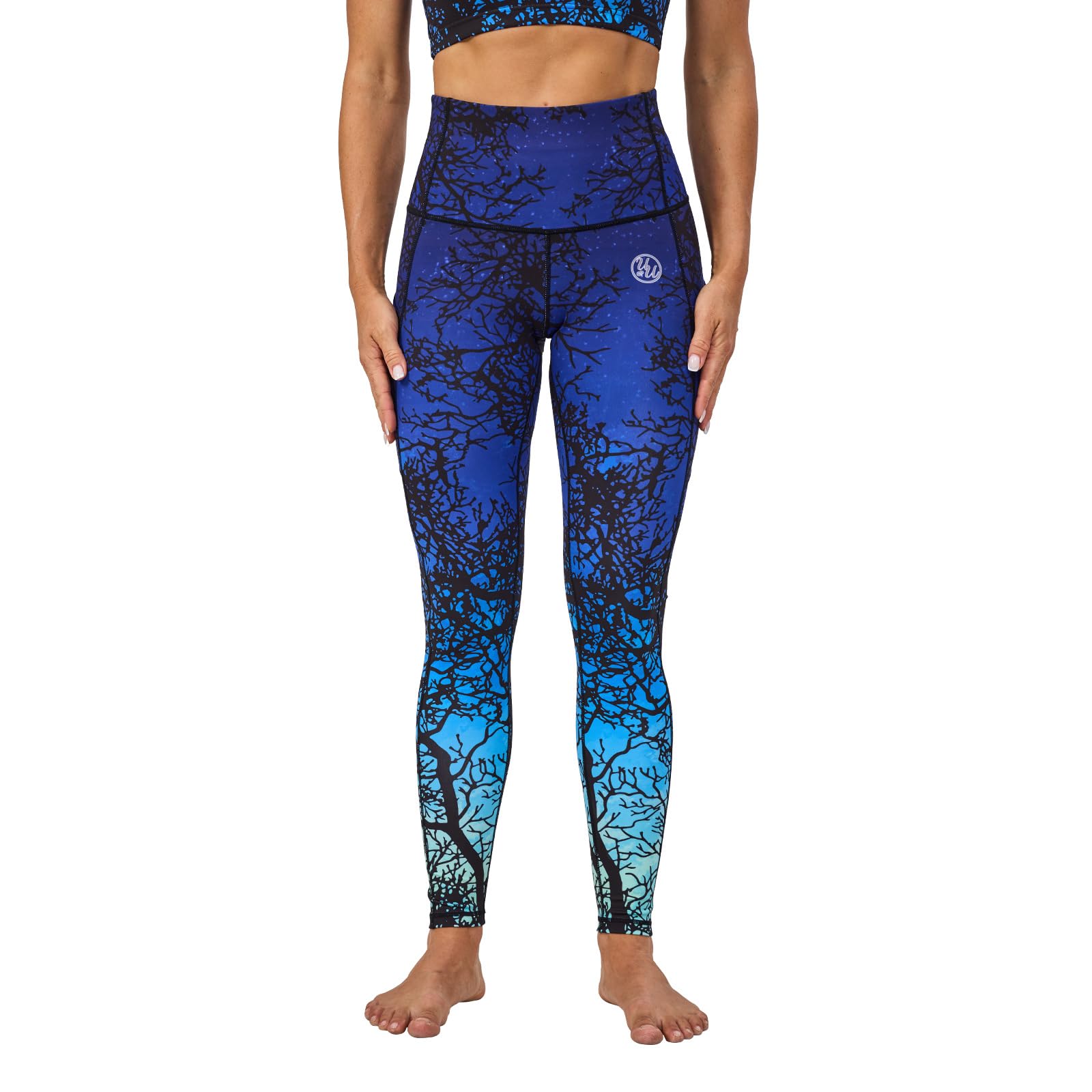 UIUO-UIPEU Leggings a vita alta da donna per controllo della pancia pantaloni da yoga con tasche per allenamento a compressione 7/8 leggings