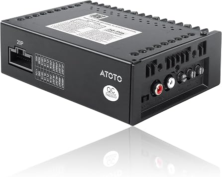 ATOTOZONE CA-AEC122DL Compact Car Amplifier with 6.5ft/2m Power Cable, Class D, TI TPA3221, 4-Channel, RMS 4x60W, Customizable EQ, Compatible with Select ATOTOZONE Car Stereos