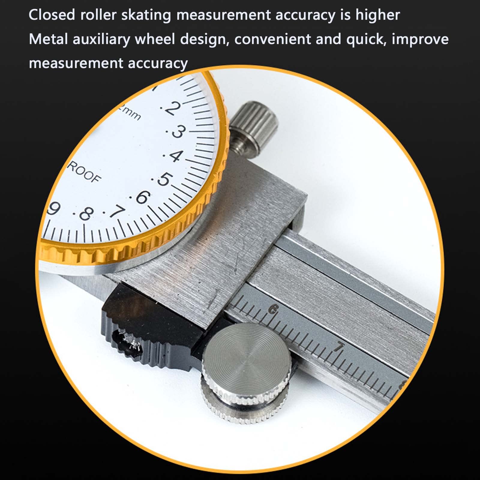 Calibres Con Dial Pies De Rey Vernier Calibrador Stainless Hardened Precisión Medición Dimensional Herramientas Pequeñas Diámetro Interior Diámetro Exterior Profundidad Espesor (gold,0-150MM)