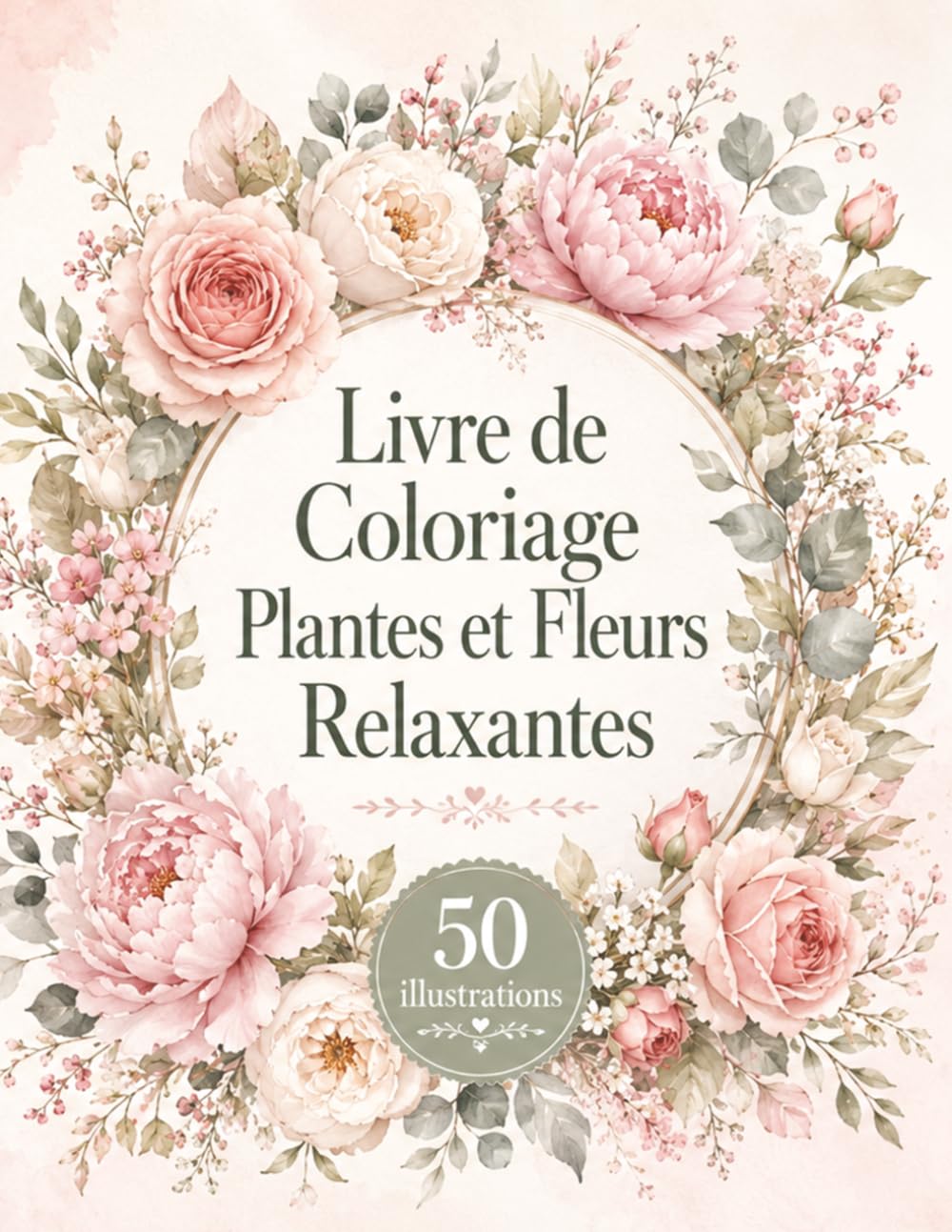 Livre de Coloriage Plantes et Fleurs Relaxantes: Herbier artistique à personnaliser pour méditation créative, calme intérieur et pleine conscience