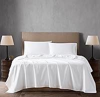 Vista 16 de Linen Closet Juego de sábanas de satén de algodón de 400 hilos, 4 piezas, tamaño matrimonial, marfil