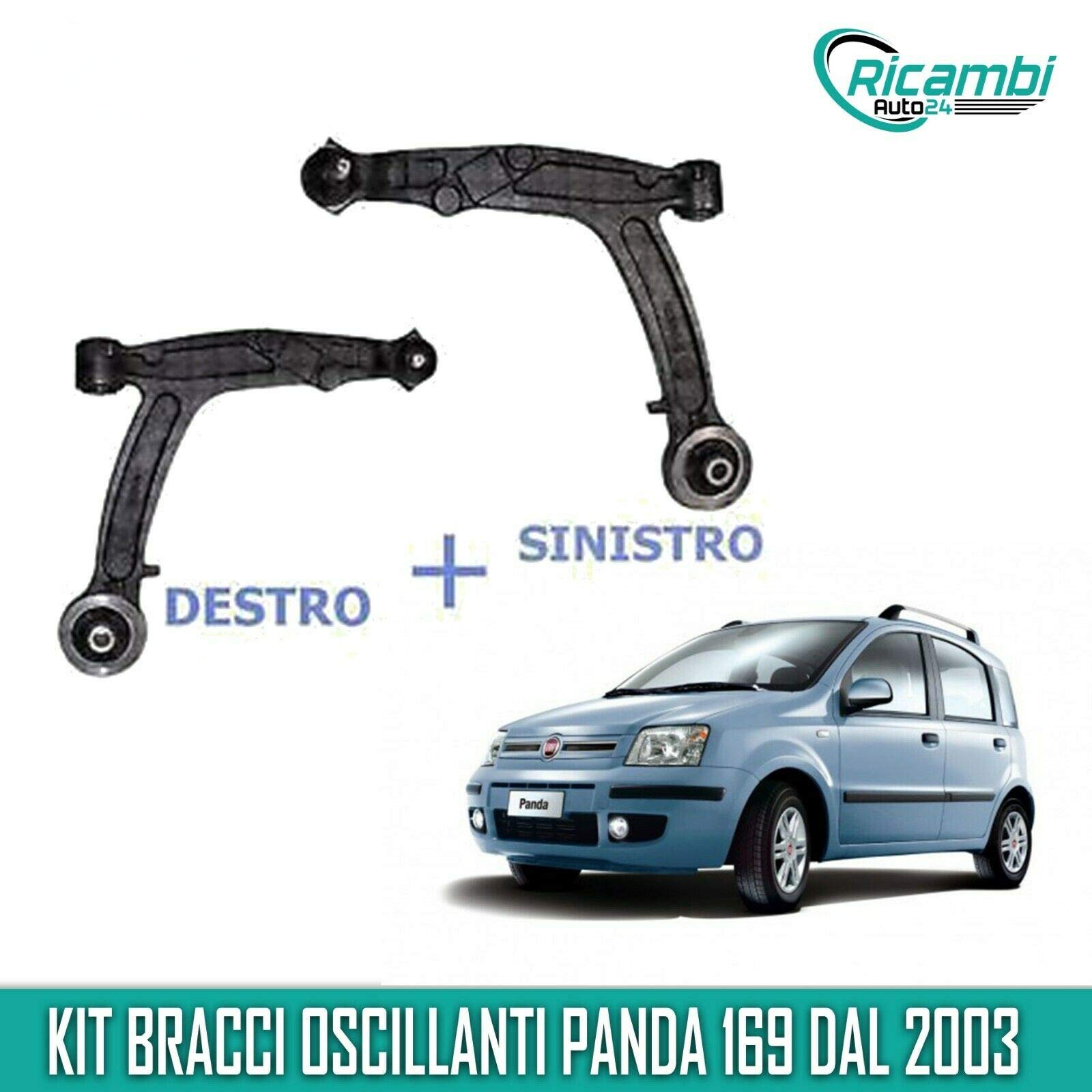 KIT 2 pezzi Bracci Oscillanti Anteriori Sospensione Compatibili con Panda 169 2003-2016