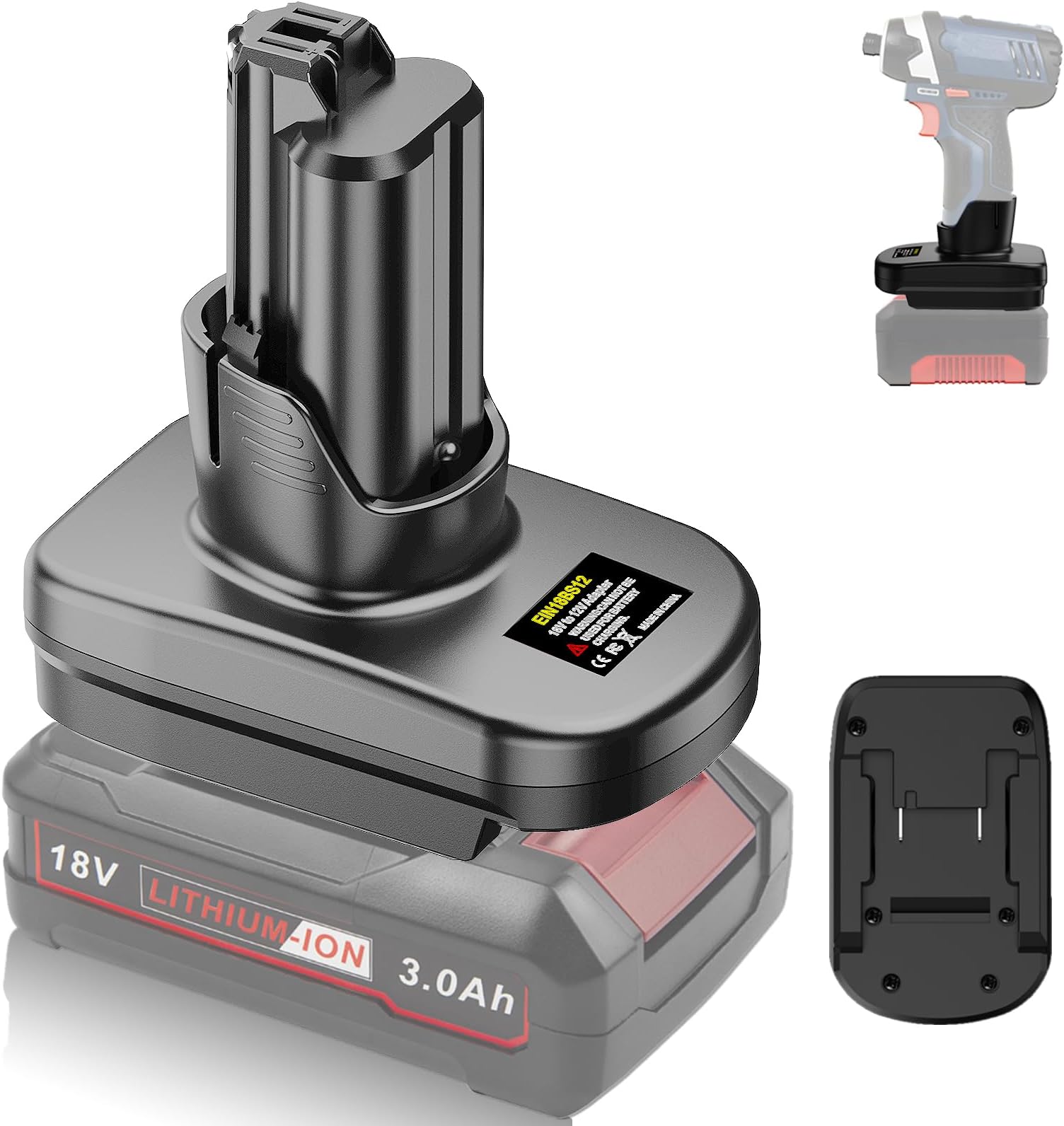 TPDL EIN18BS12 Battery Adapter for Einhell to Bosch Professional 12 V System GBA Tools, Battery Adapter Converter for Einhell 18 V Power X-Change Battery for Bosch 12 V Series Power Tool