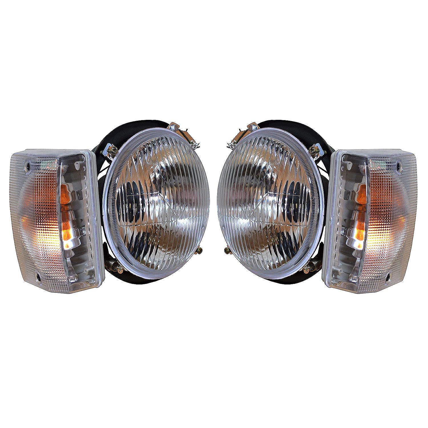 AllPartsSource Headlight Assembly for Piaggio APE Three Wheeler – Left & Right Side with Wiring and Bulbs (Set of 2)