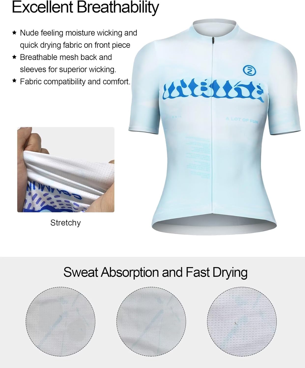 INBIKE Women's Cycling Jersey Breathable Moisture Wicking Quick-Dry Reflective Bike Shirts for Women, Cycling Tops for Women - Image 3