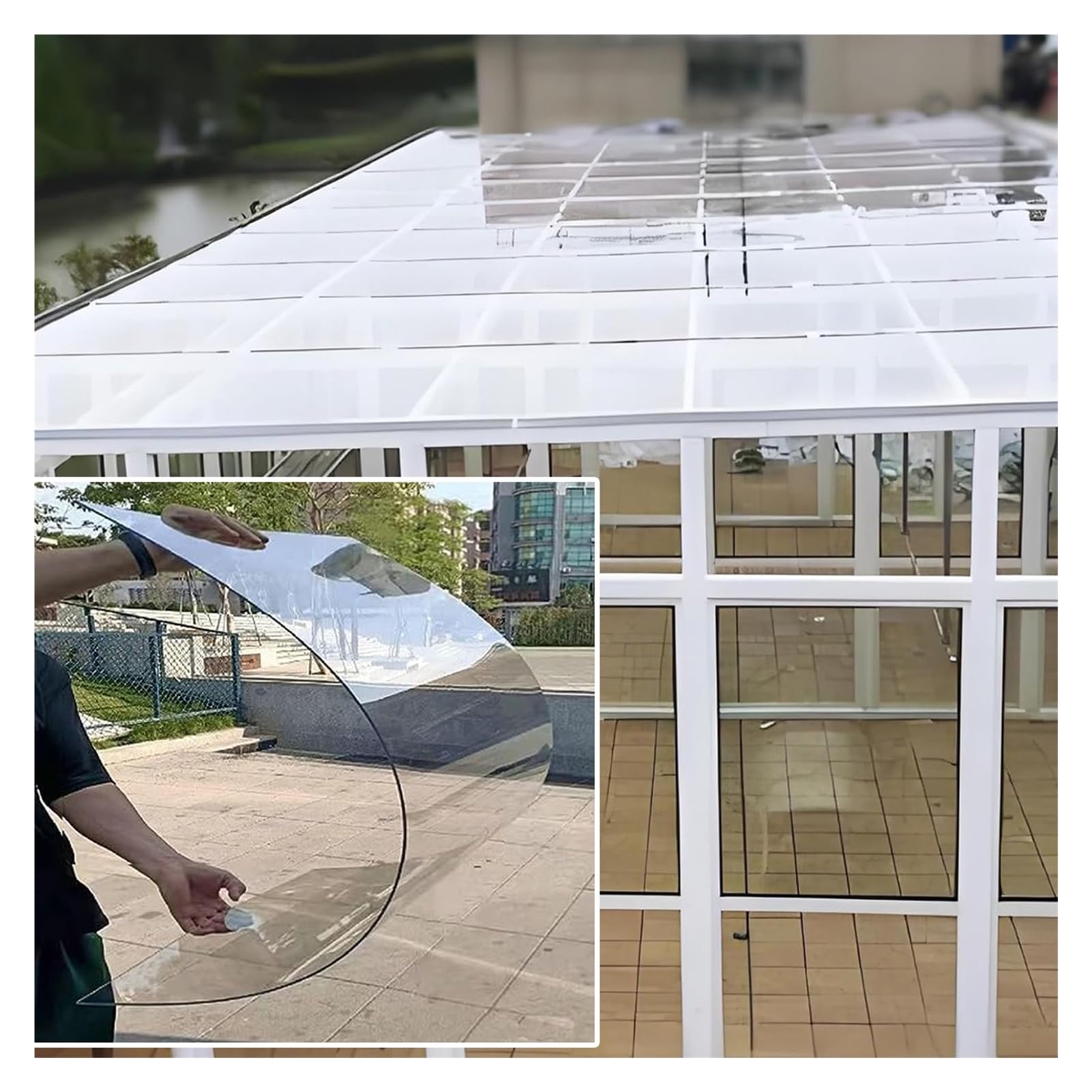 Clear Polycarbonate Sheets, 2mm Thick roof Skylight Panels, Plastic Roof Panel, Weather-Resistant and Transparent Greenhouse Roofing Sheets, UV Protection Rain Outdoor Awning Covers(6 x 26.2ft)