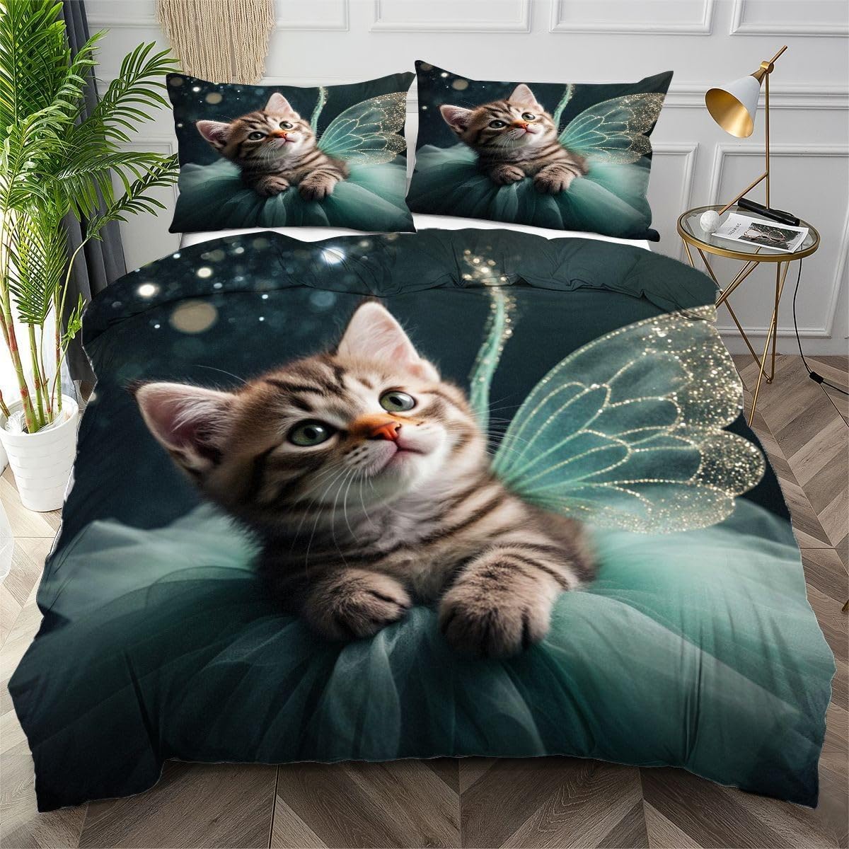 Housse de couette 200x200 douceur ailes bleu pâle pour des nuits sereines