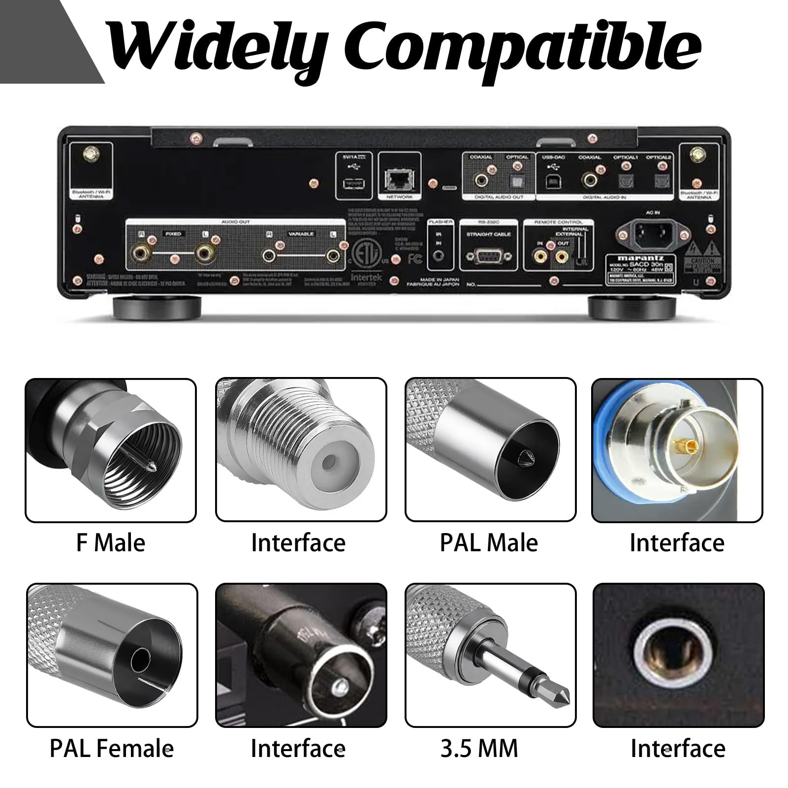 Antenne Radio FM Dab Intérieure 79CM avec Base Magnétique et Câble 3M, Réception Numérique HD pour Récepteur Stéréo, Home Cinéma, Tuner HiFi, TV, Audio Vidéo