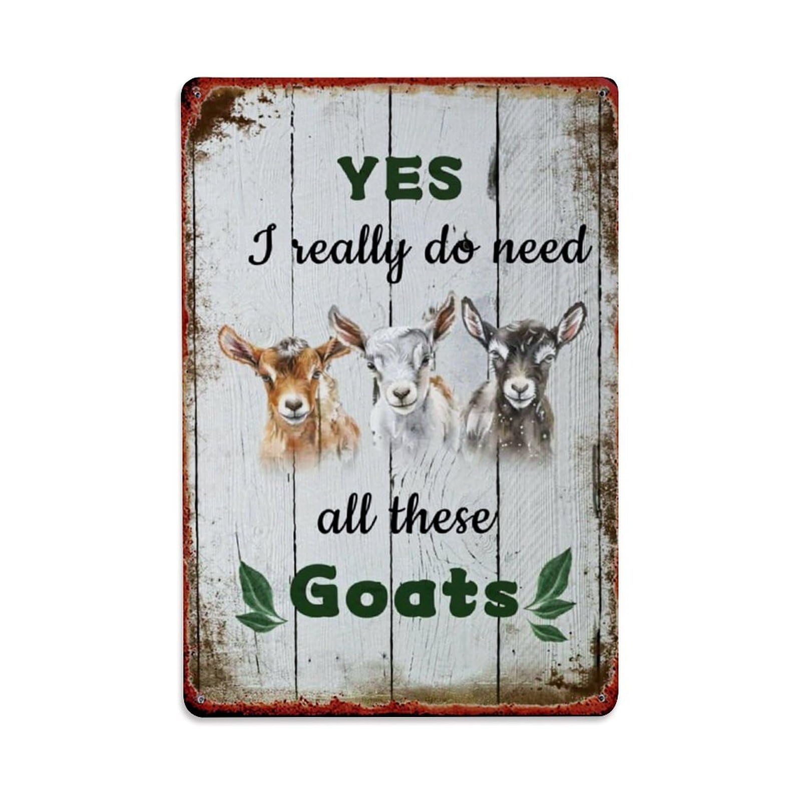 Jdfenggu Vintage Goat Farm Rustic Sign Art Retro Metal Tin Sign, Decor Art Poster For Bar, Home, Man Cave, Kitchen, Laundry Room Gift 8X12inch