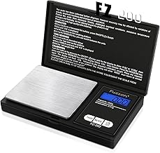 Fuzion Digital Pocket Scale, 200g/0.01g Mini Scale Gram and Ounce, Portable Travel Food Scale, Jewelry Scale with Back-Lit LCD, Stainless Steel, Tare, Battery Included