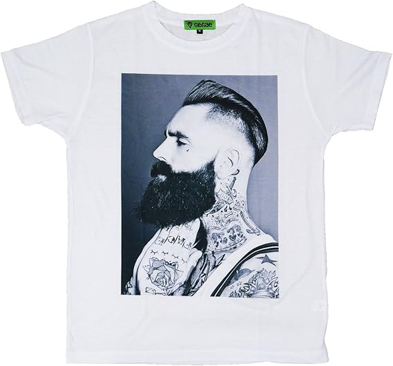 Amazon Tシャツ プリント 人 外人 男性 髭 ひげ かっこいい メンズ Gibgae T5287 S 並行輸入品 Tシャツ カットソー 通販