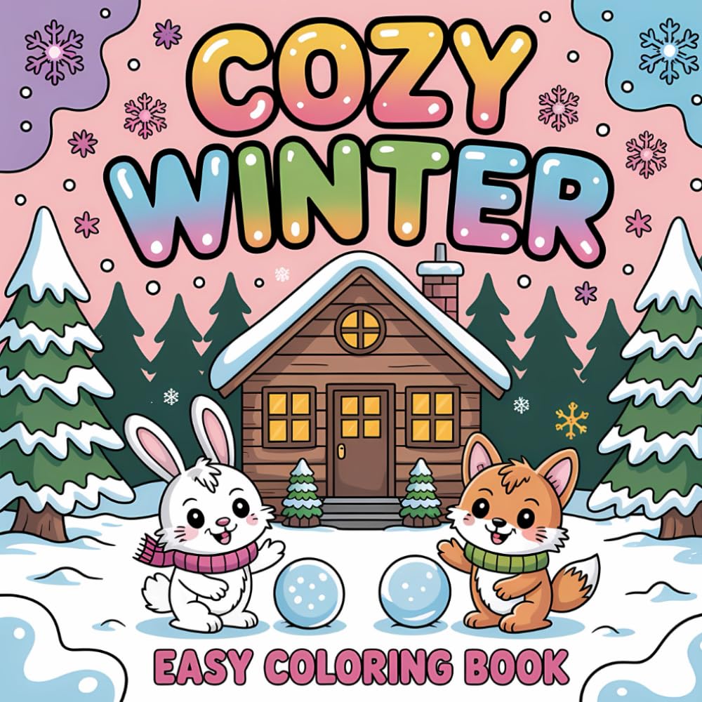 Cozy Winter Easy Coloring Book: Bold and Simple Illustrations for Relaxation and Creativity