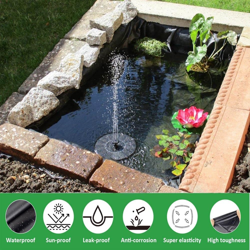 Heavy Duty HDPE Pond Liner 9m x 9m - Flexible, Puncture & Tear Resistant Membrane for Fish Ponds, Durable Water Garden Lining Film, Long-Lasting Outdoor Use