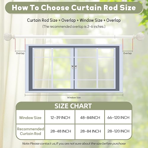 Miniatura 5 de Ycolnaefllr Barra de cortina doble de 1 pulgada de diámetro, barras de cortina dobles para ventanas de 72 a 144 pulgadas, barra de cortina doble