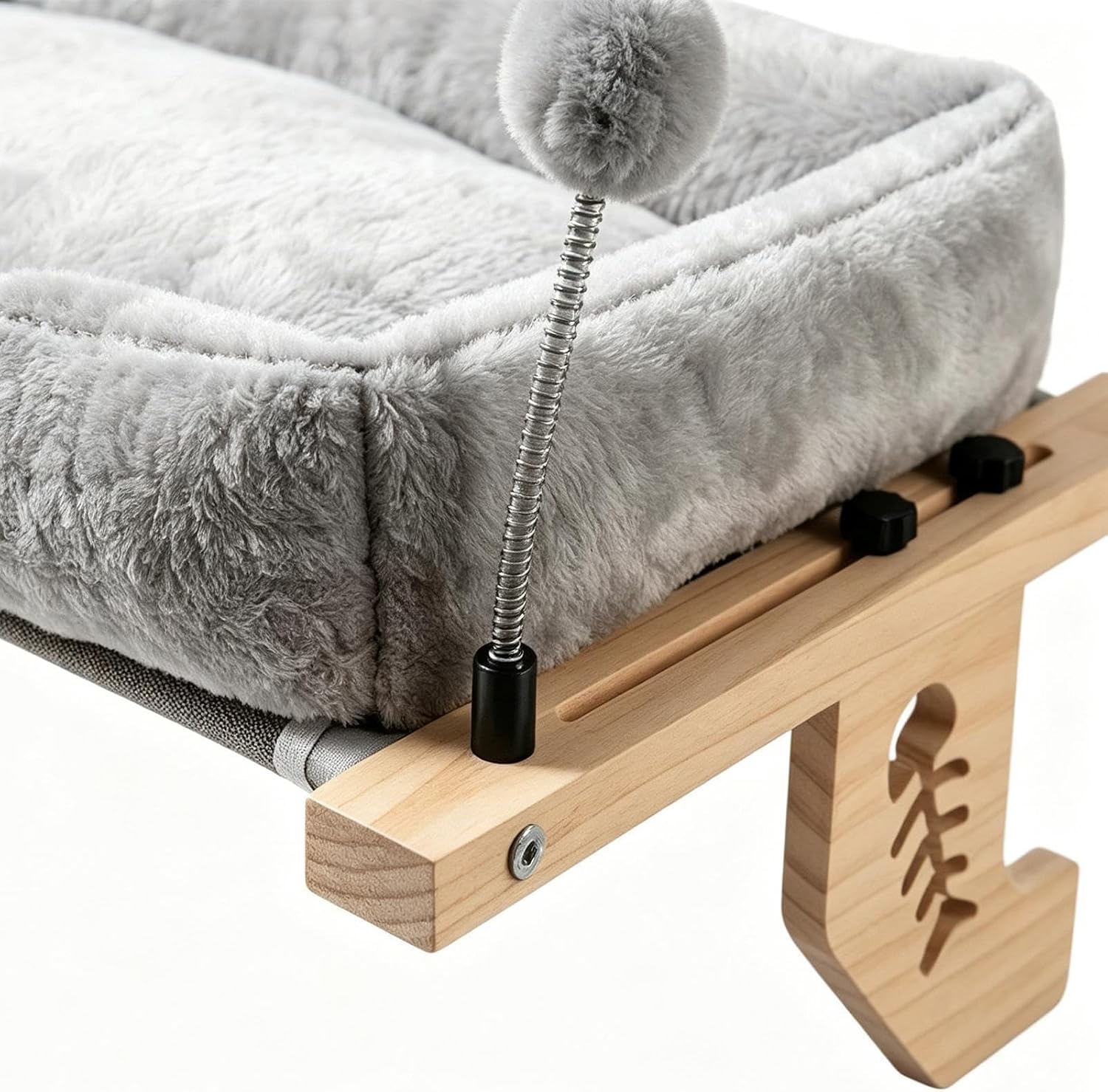 Cat Window Perch, Sunbathing Plush Seat with Cushion Ball, Indoor Bedside | Window Sill Kitten Cushion for Home Apartment Indoor Windowsill Bedside Living Room