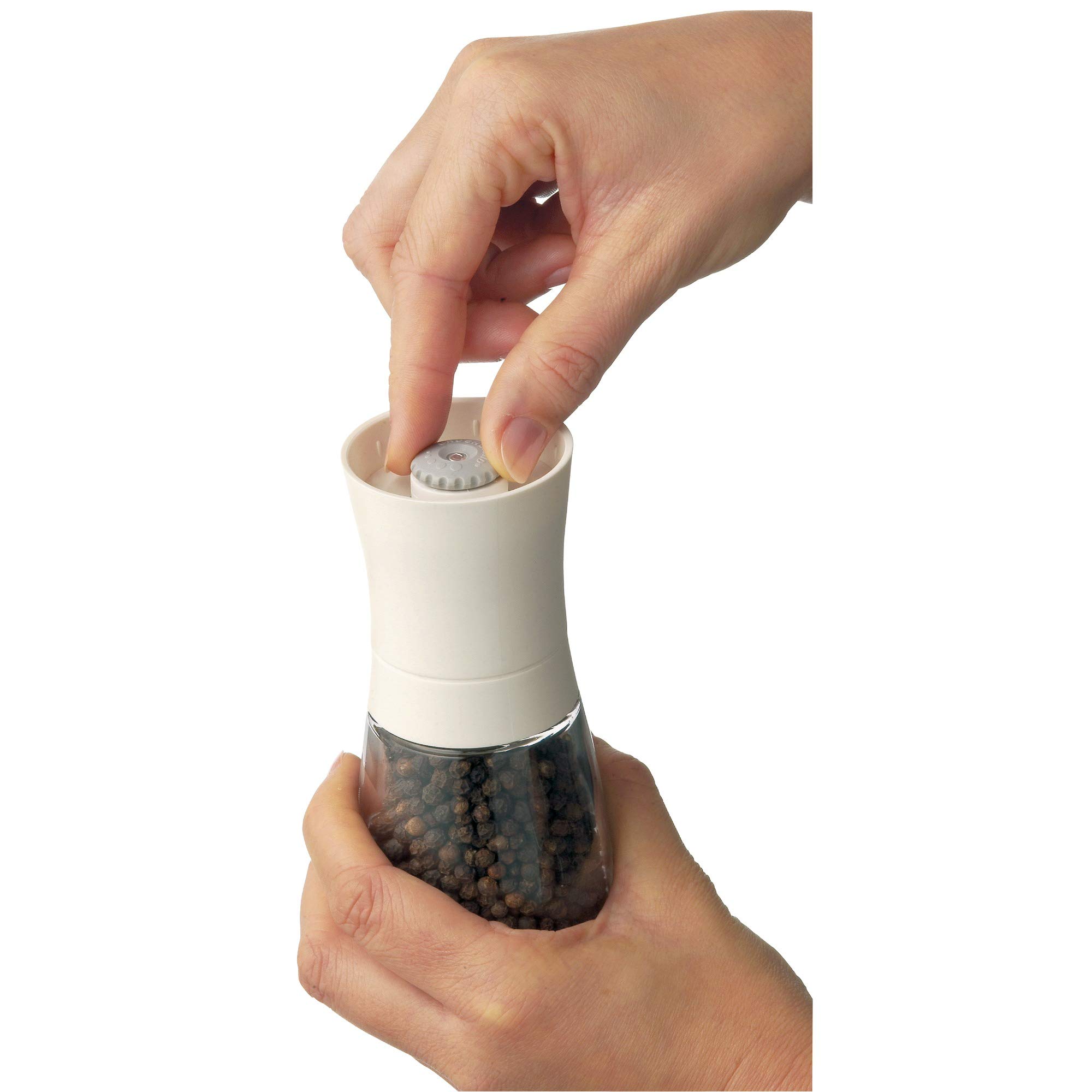 WMF Trend - Juego de molinillos de Sal y Pimienta sin llenar, Recipiente de Cristal, Mecanismo de cerámica, Molinillo de Sal y Pimienta, Especias, Color Blanco